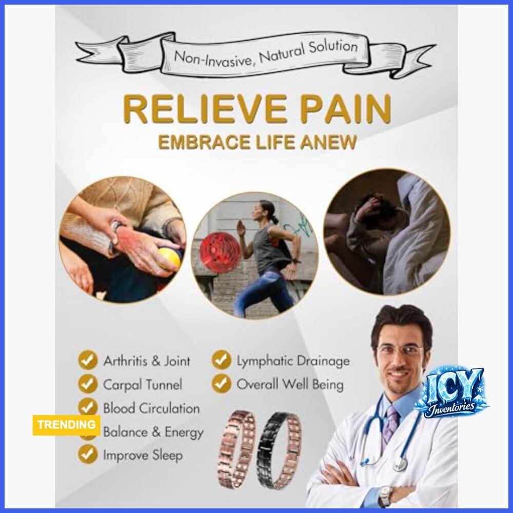 Solid Copper Magnetic Bracelet With Double-Row St… - image 2